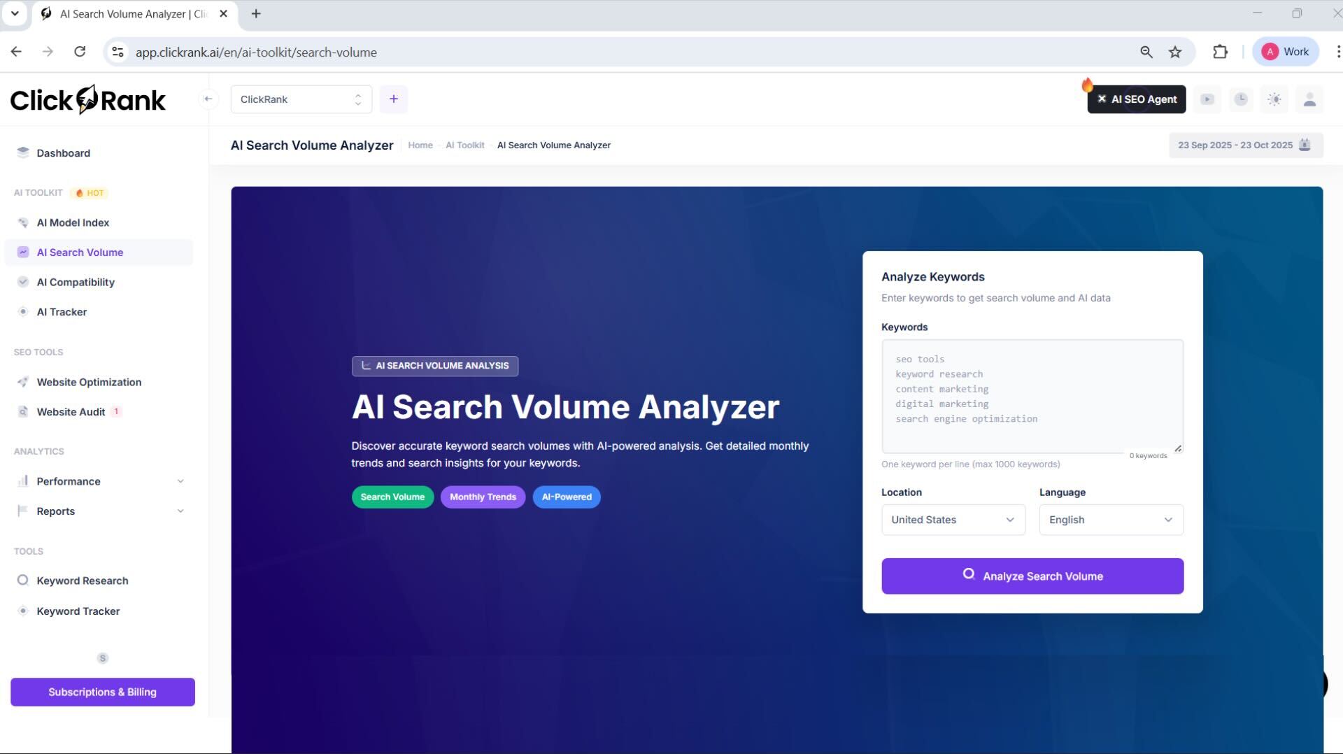 Analyseur de Volume de Recherche IA