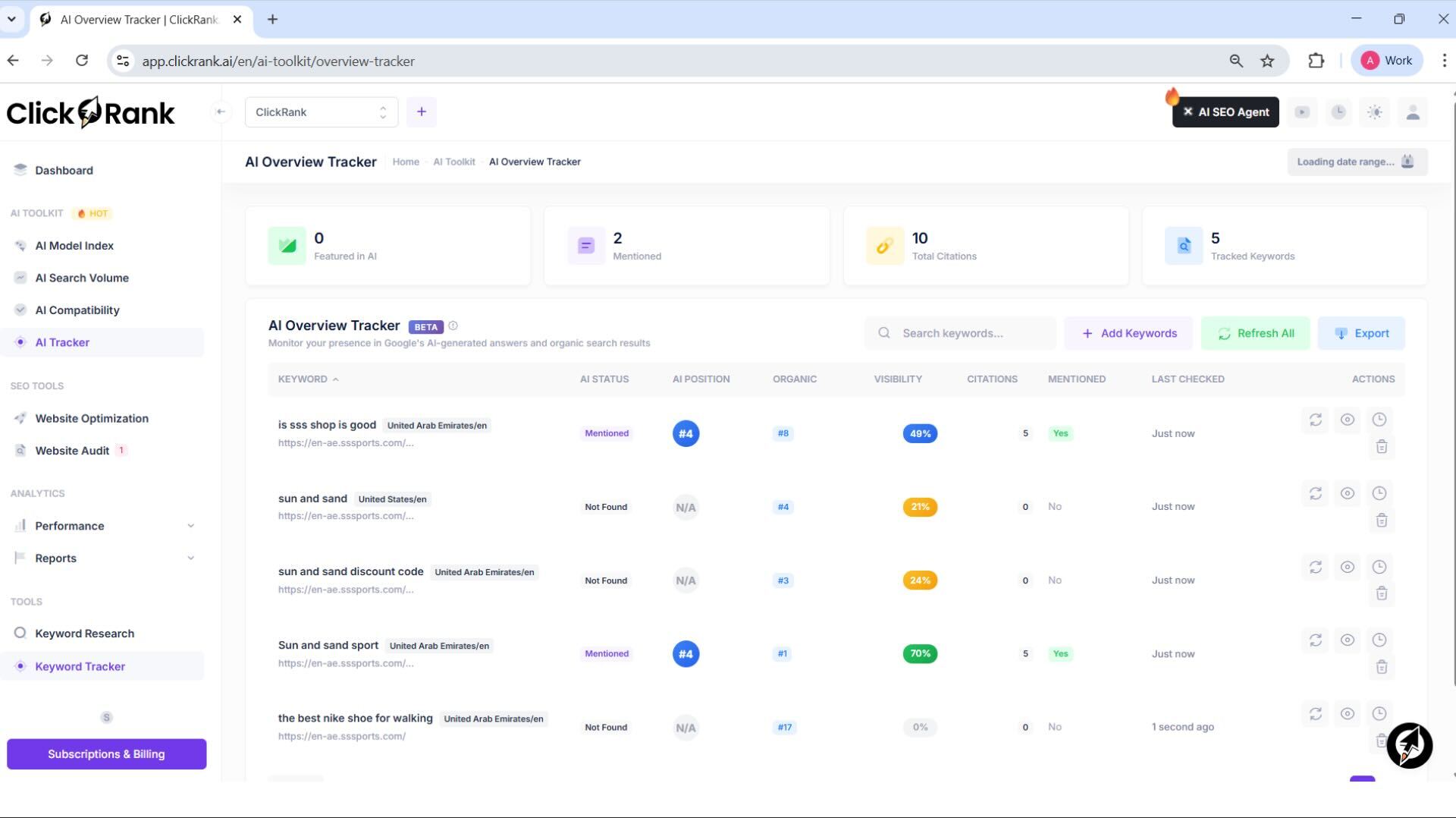 Analyseur de volume de recherche IA