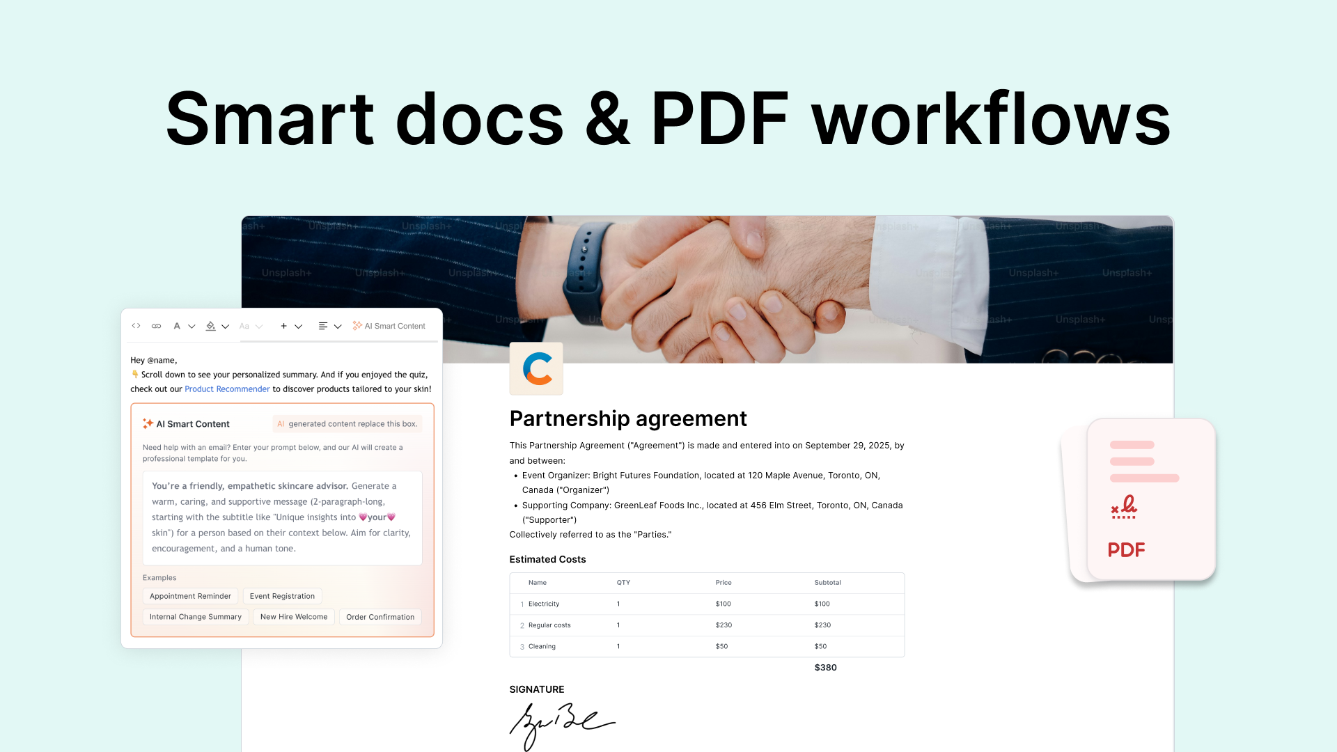 Documents intelligents et workflows PDF