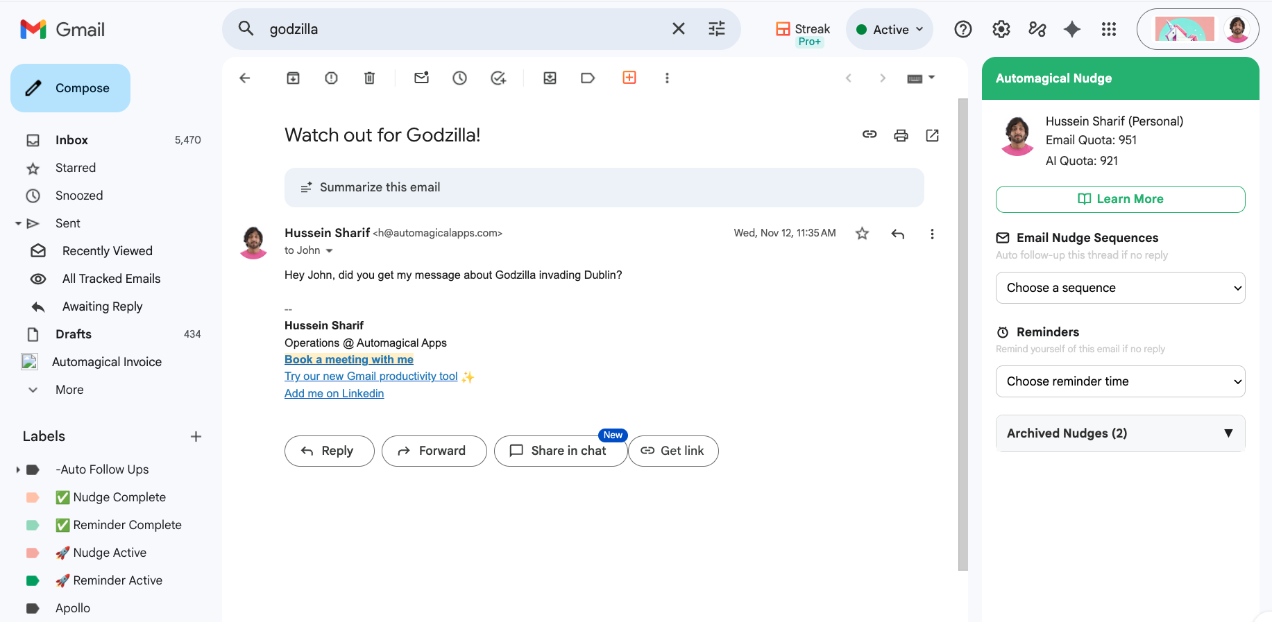 Séquences d'email