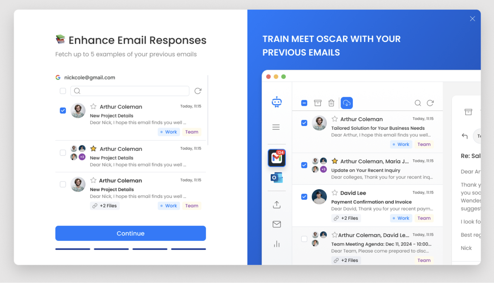 Réponses par email