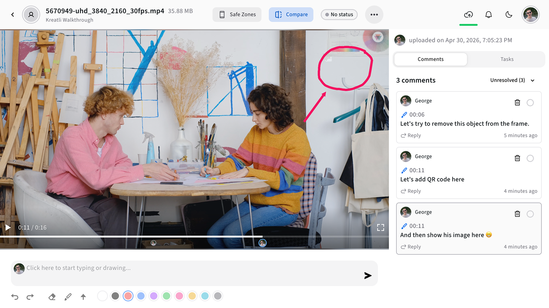 Révision vidéo avec commentaires