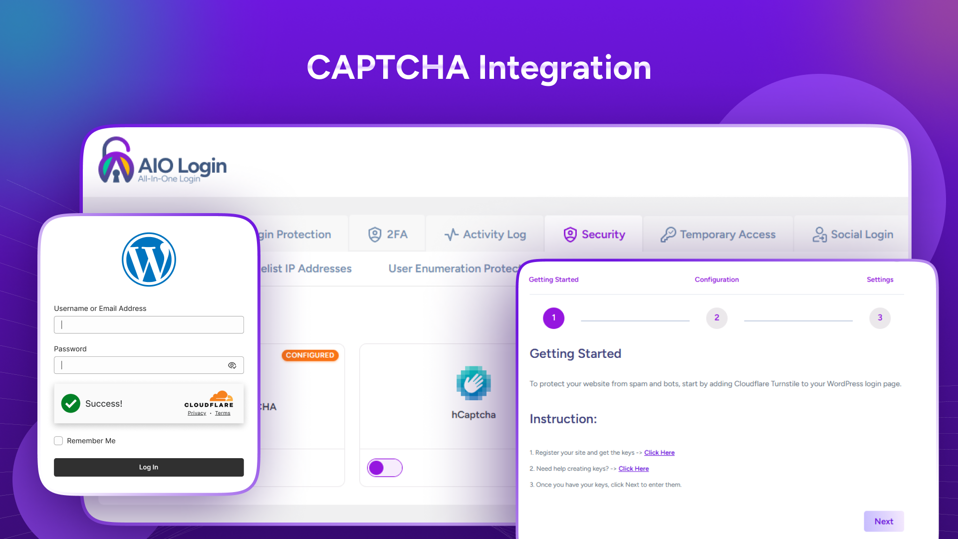 Intégration CAPTCHA
