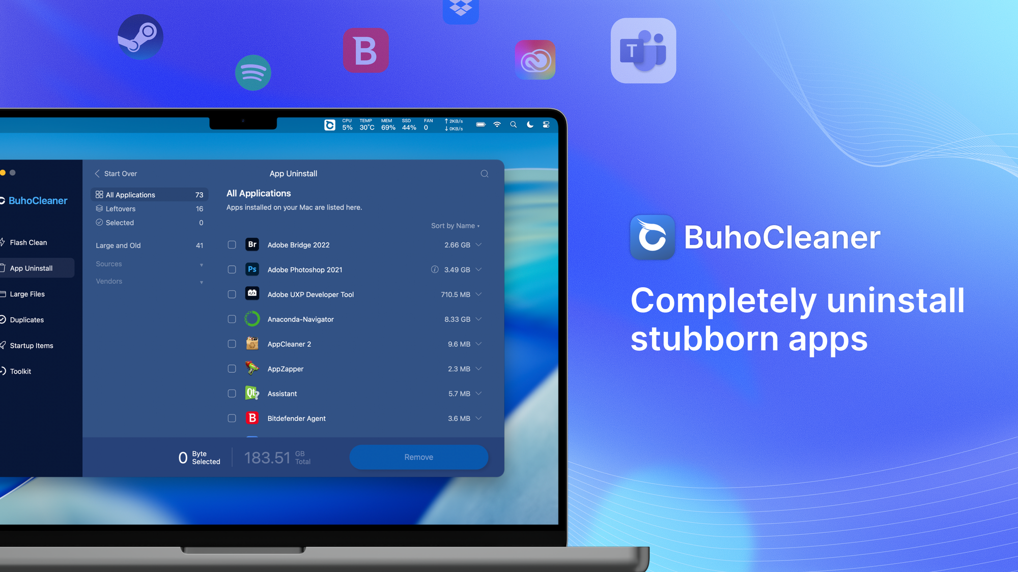 BuhoCleaner, désinstallation