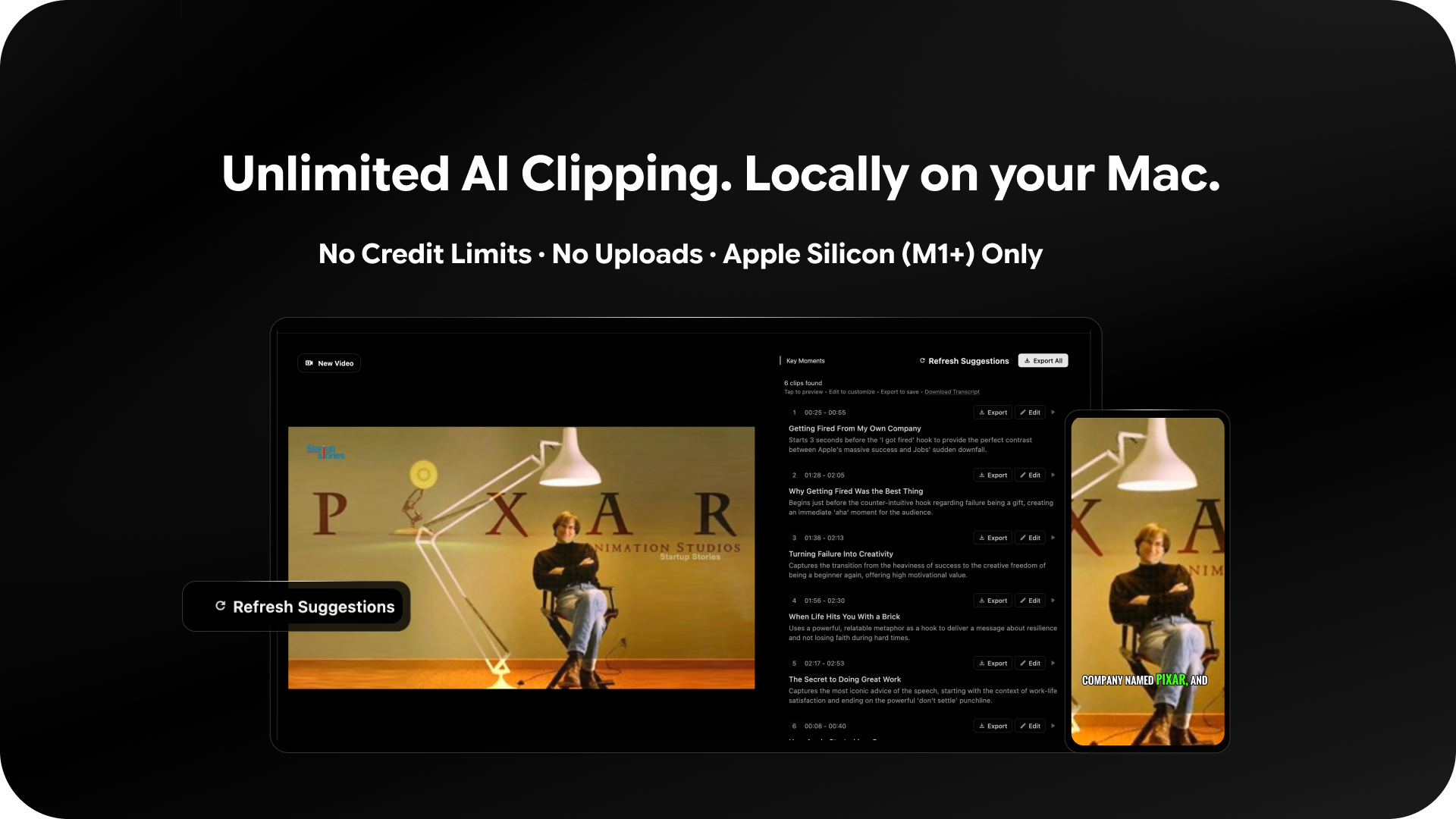 Unlimited AI clipping