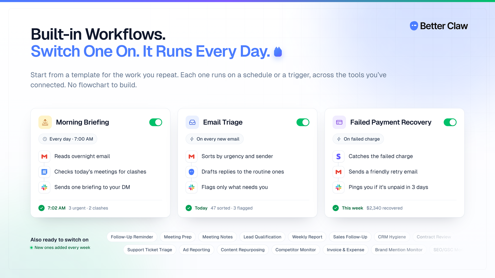 Built-in workflows