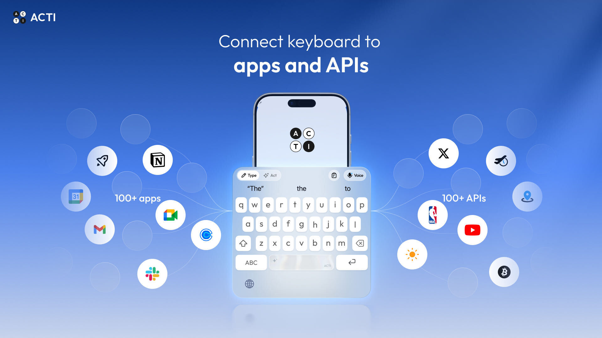 Connectez le clavier aux applications et aux API