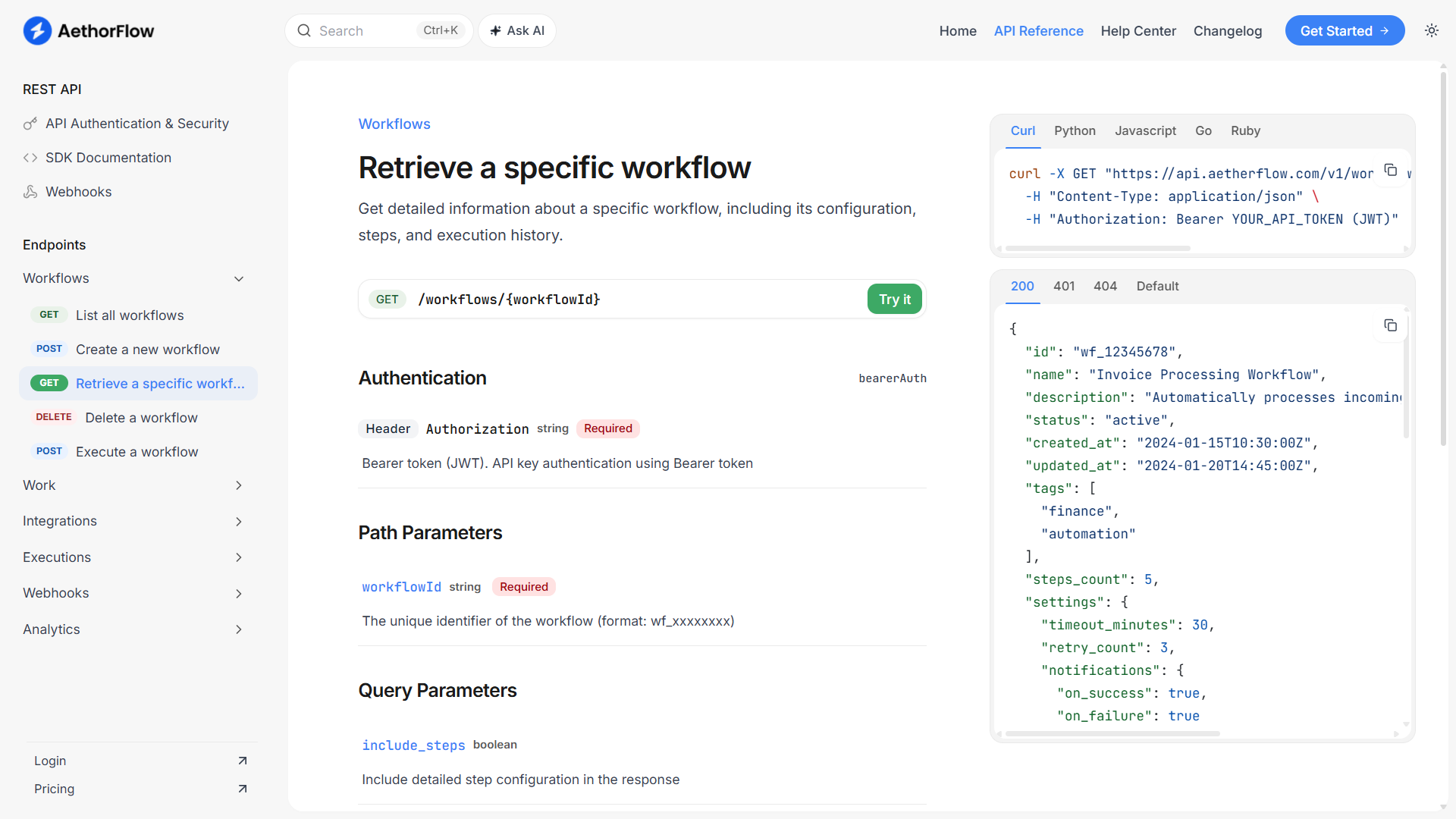 Documentation de l'API