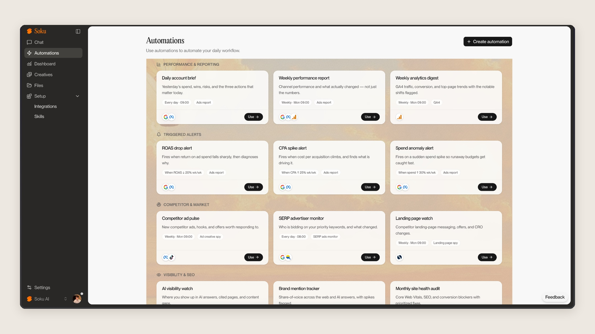 Bibliothèque d'automatisations