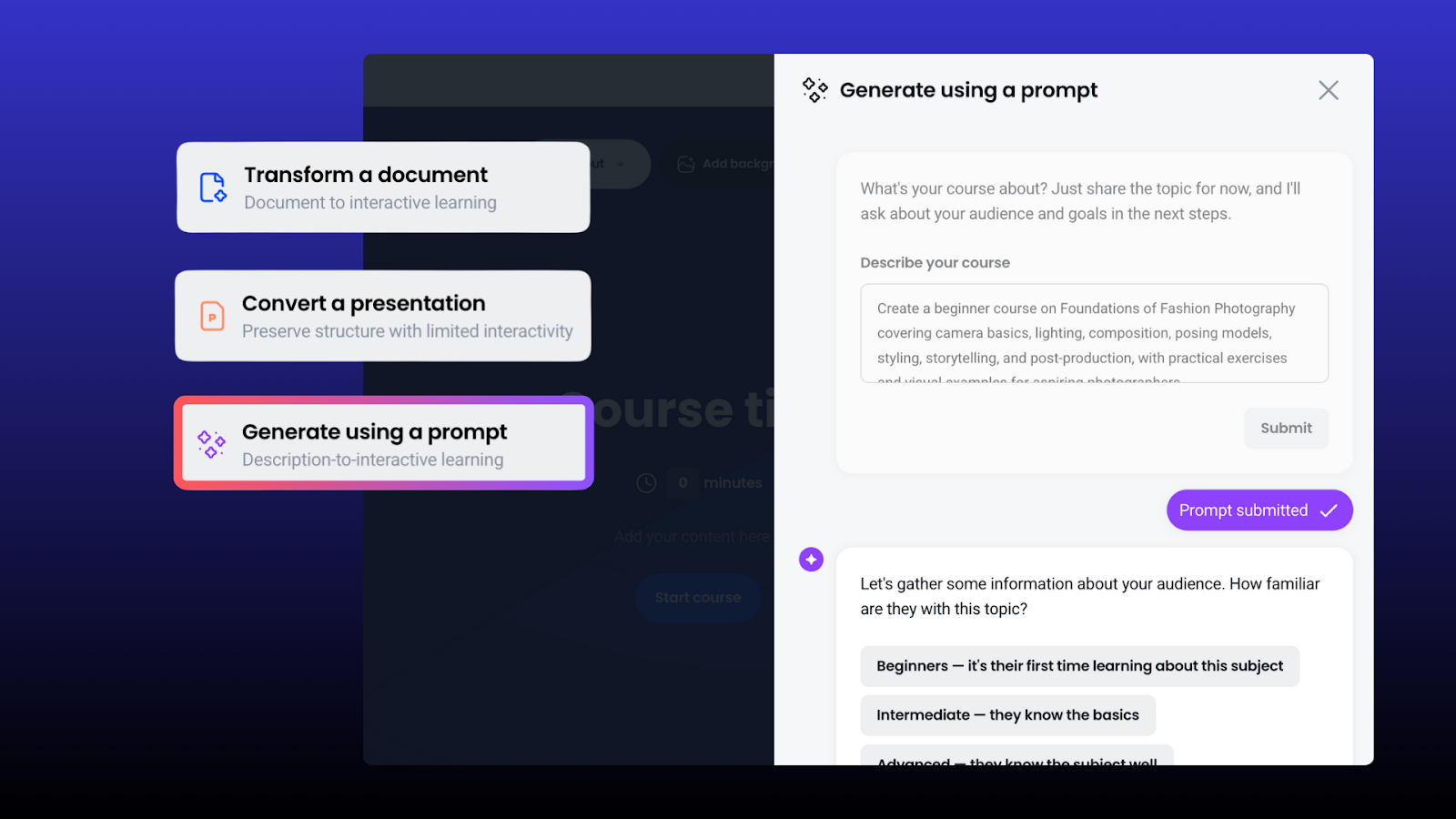 Outils de création de cours alimentés par l'IA
