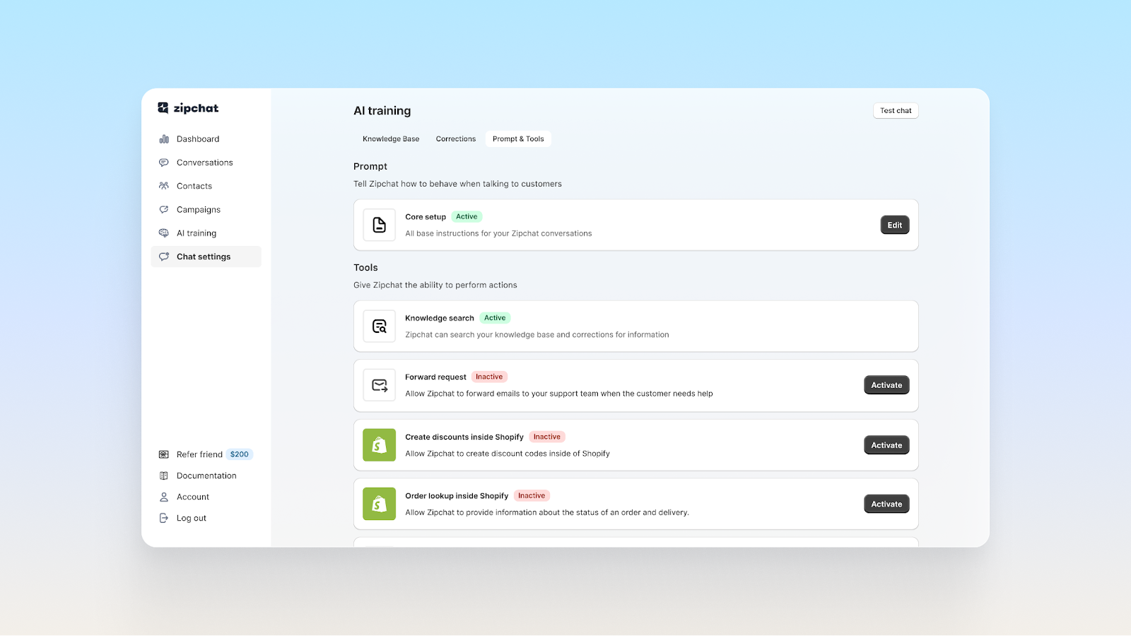 Paramètres d'entraînement de l'IA