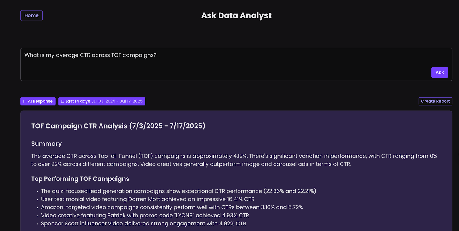 Analyse interne de campagne