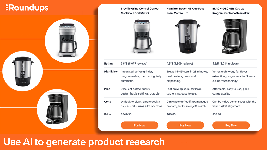 Recherche de produits générée par l'IA