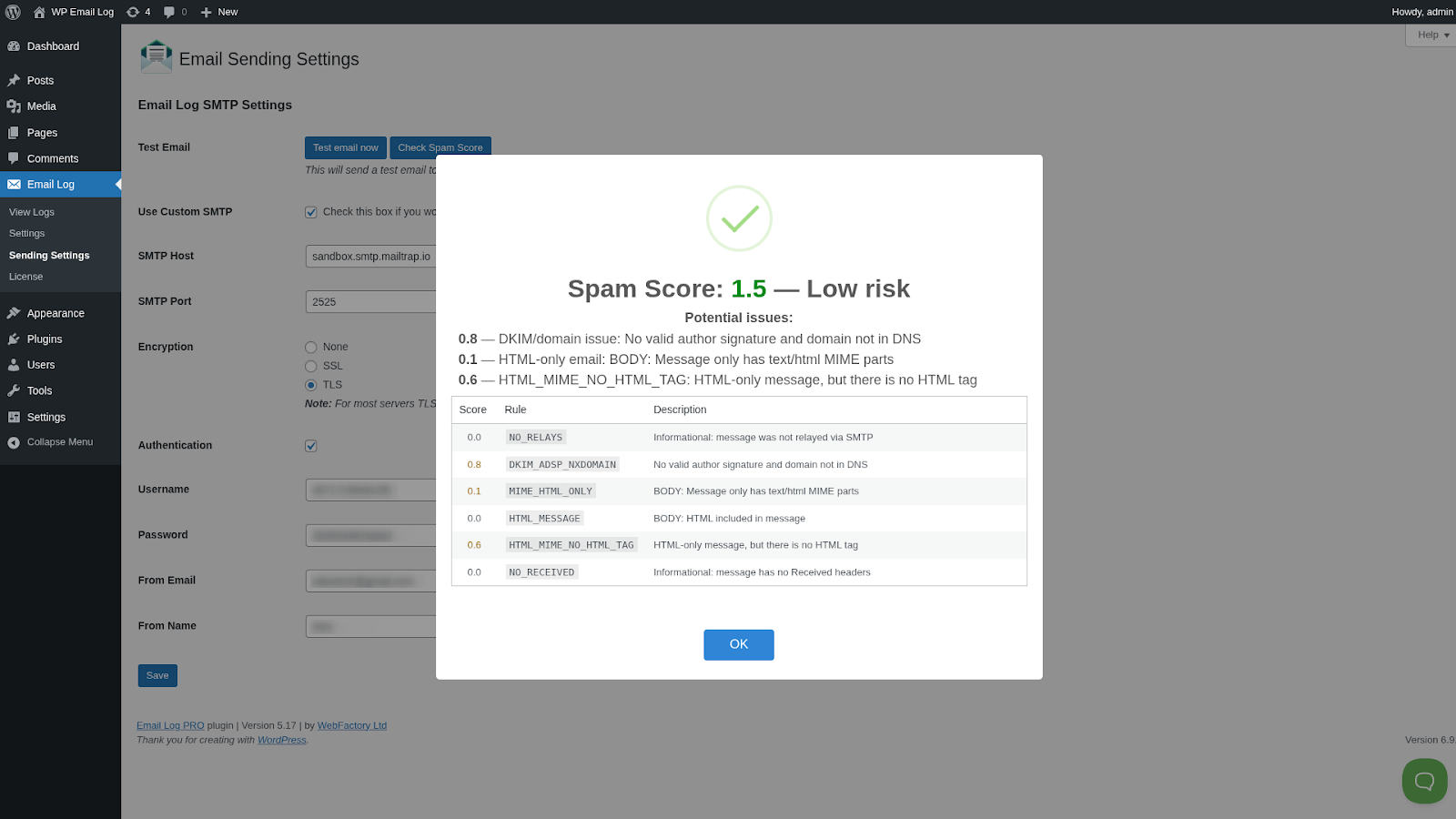 WP Email Log – Image 3