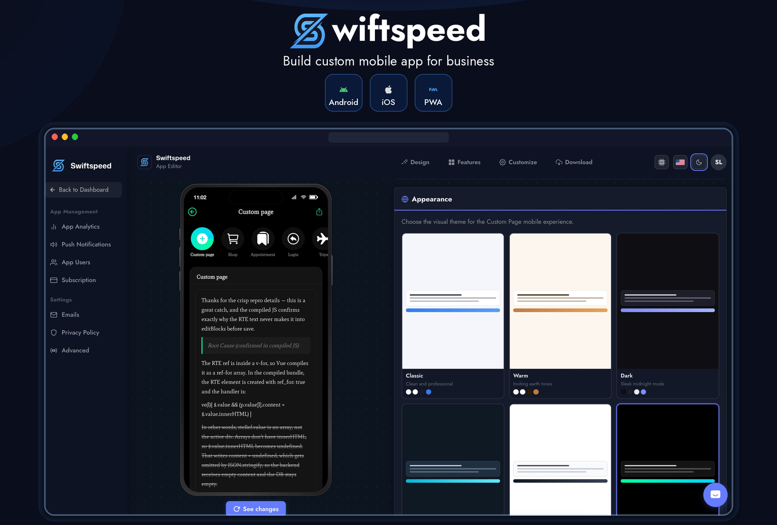 Construction d'application