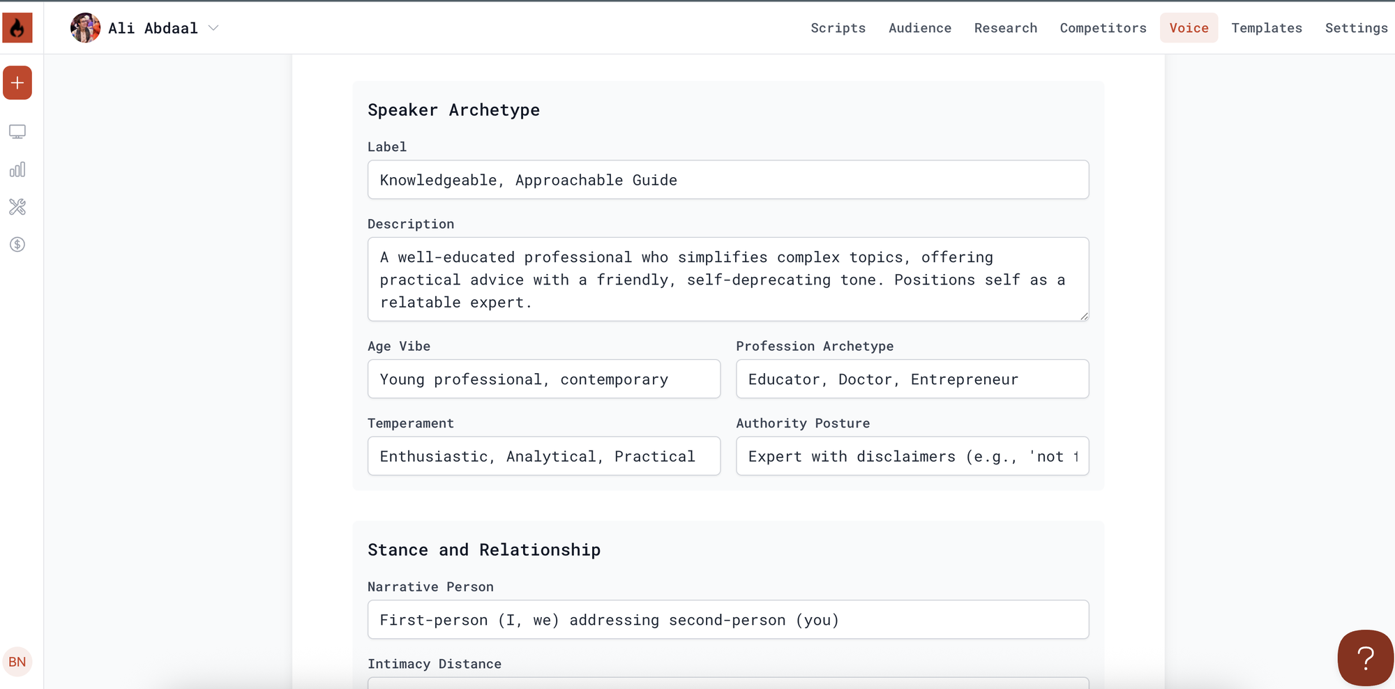 Speaker archetype
