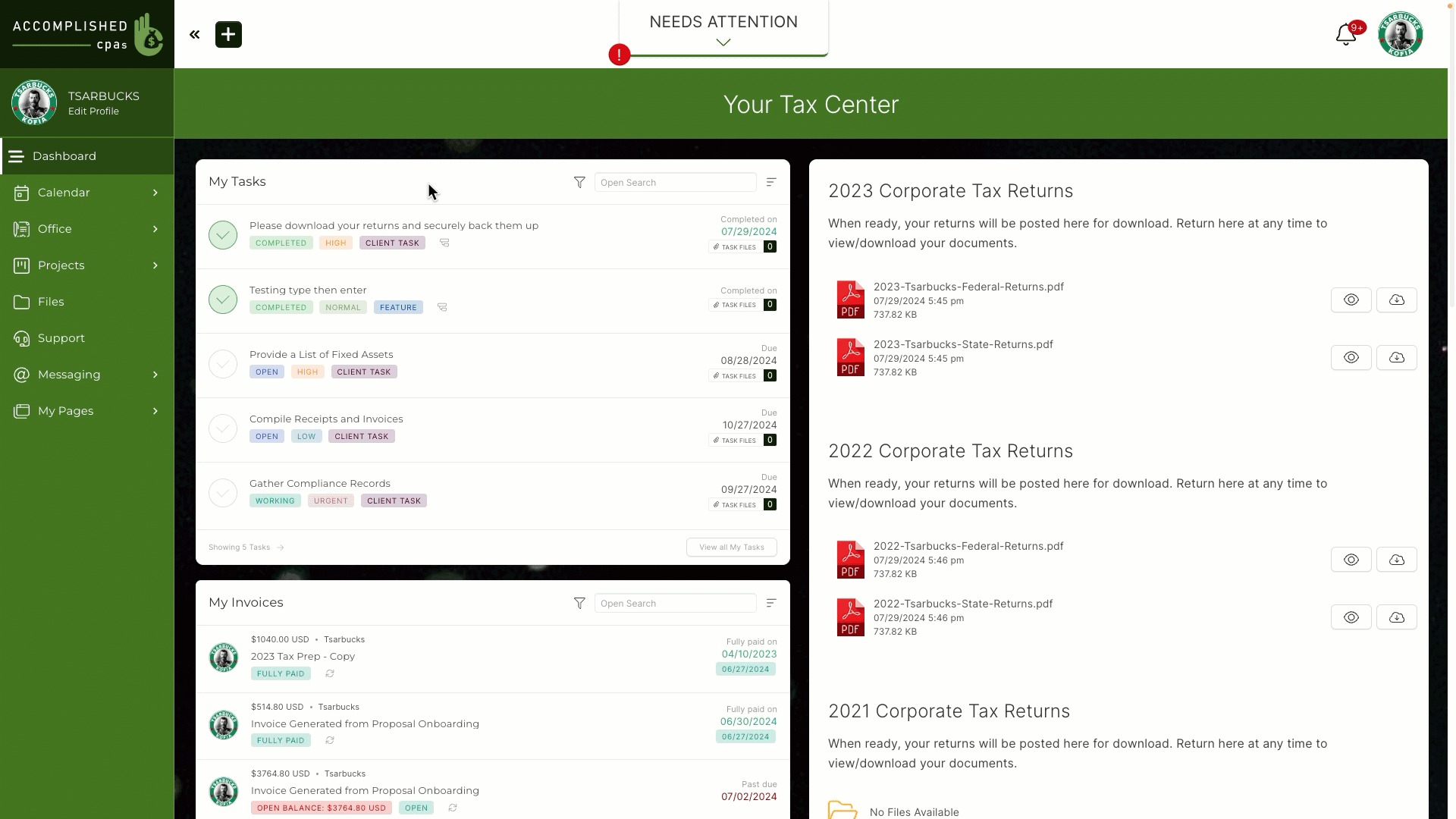 Tableau de bord client personnalisable