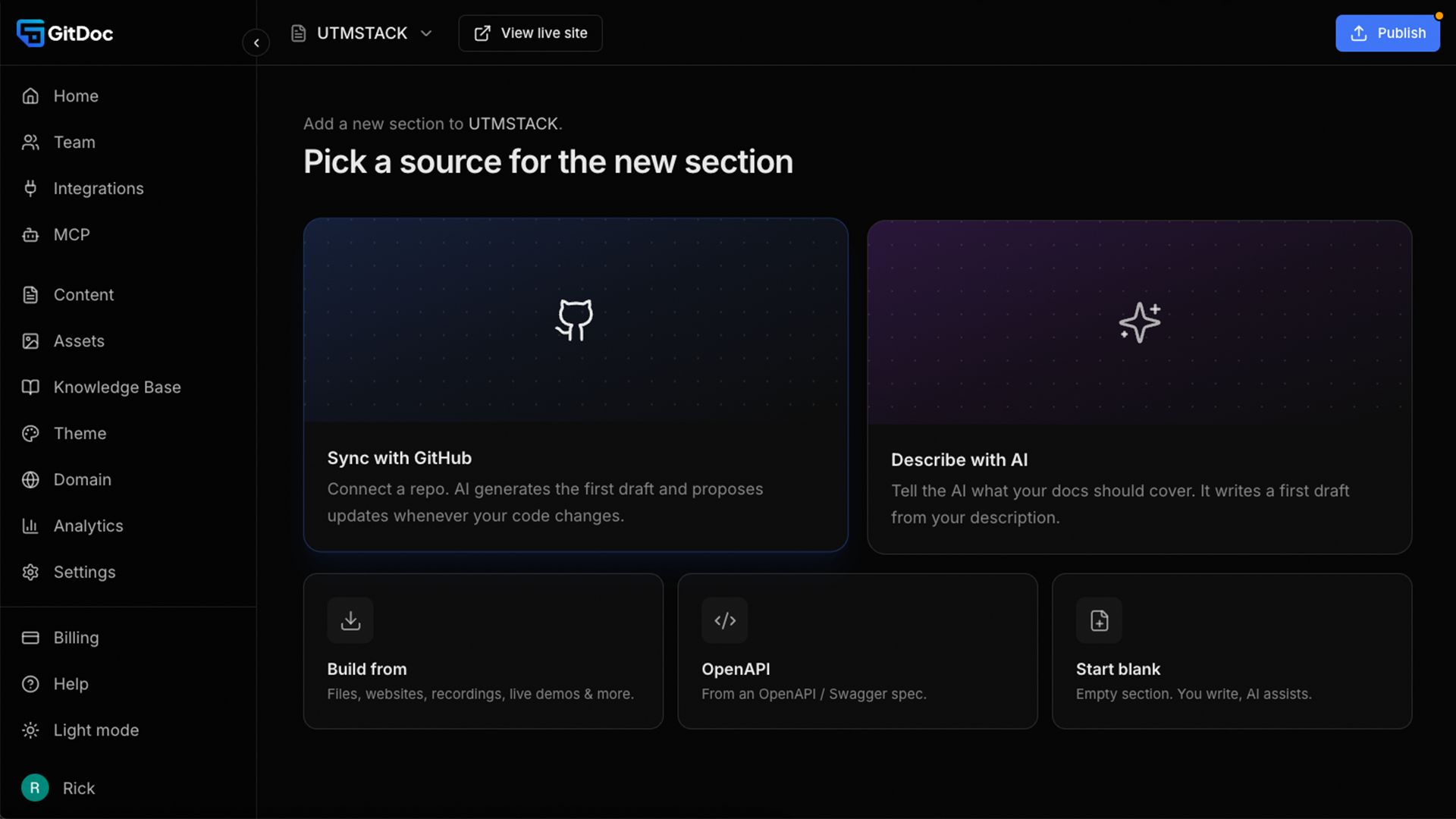 Source pour les nouvelles sections