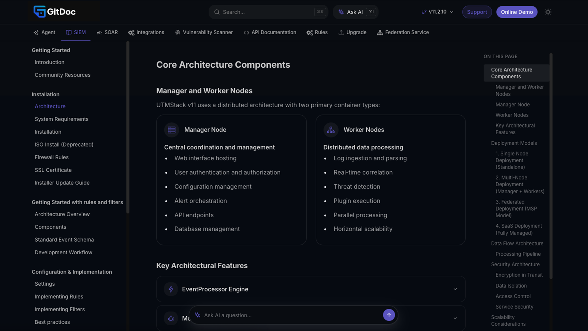 Composants d'architecture de base
